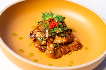 spicy grilled pork larb salad