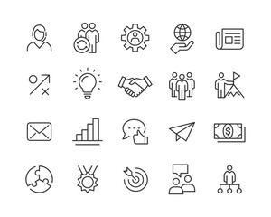 Business Concept - Line Icons - Editable Stroke