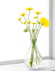 Abstract minimalist image of flowers in vase