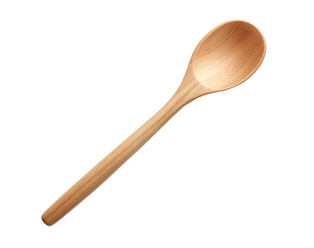 Wooden spoon isolated on transparent background