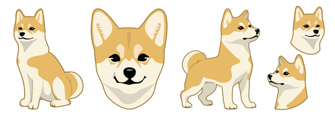 Shiba Inu sticker set,柴犬ステッカーセット,SVG ,PNG