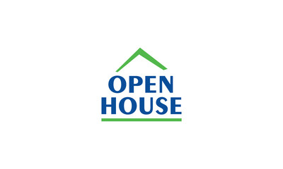logotype open house logo in green and blue color