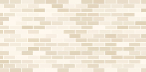 Cream and white brick wall texture background. Brickwork and stonework flooring backdrop interior design home style vintage old pattern clean with concrete uneven color beige bricks stack decoration.