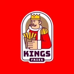 illustration of king with french fries