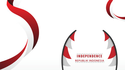 modern minimalist poster banner template design for indonesia independence day celebration