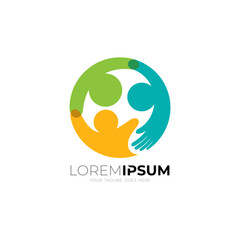 Abstract community logo, people care design vector, people circular logos