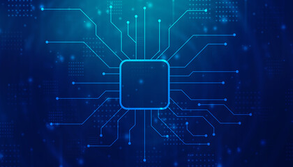 Abstract futuristic circuit board Illustration, Circuit board with various technology elements. Circuit board pattern for digital abstract technology background