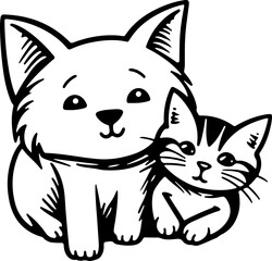 Dog and Cat SVG Bundle, Dog SVG, Cat SVG, Cat Dog svg, Dog and Cat, Cat Dog Silhouette svg, Dog and Cat Laptop Sticker, Dog Cat Brother