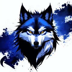 Blue wolf esport team gaming logo 