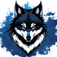 Blue wolf esport team gaming logo 
