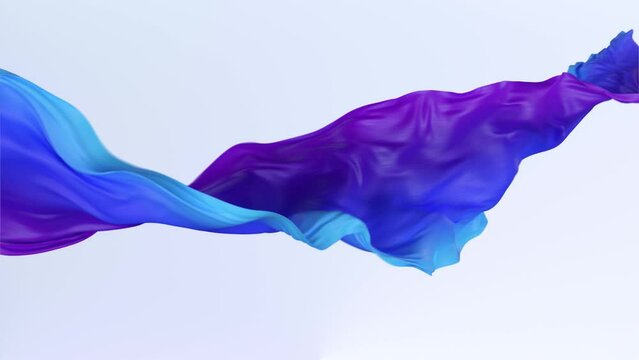 Cloth piece of textiles slow motion animation.