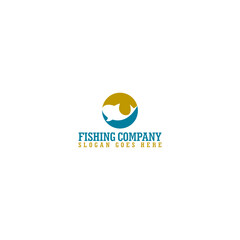 Fishing company icon design logo template. Fish abstract icon design logo
