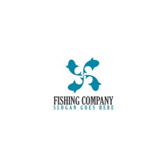 Fishing company icon design logo template. Fish abstract icon design logo