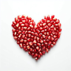 Pomegranate Passion: Heart-Shaped Seeds, Generative AI