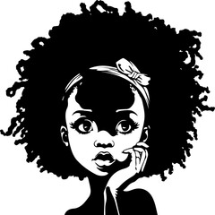 Black woman SVG,  Afro woman SVG, black woman silhouette svg, strong black woman svg, black woman thinking svg, black afro woman svg