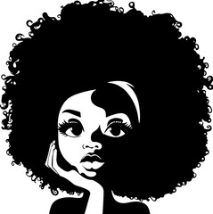 Black woman SVG,  Afro woman SVG, black woman silhouette svg, strong black woman svg, black woman thinking svg, black afro woman svg