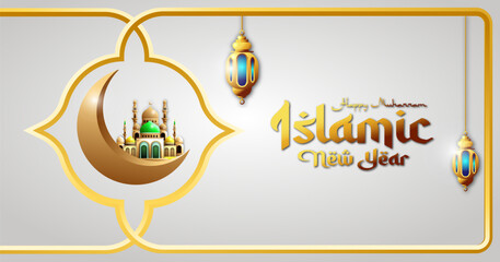 Vector muslim celebrate islamic new year