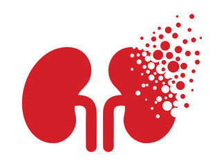 Dispersing kidney icon. Vector Illustrator.
