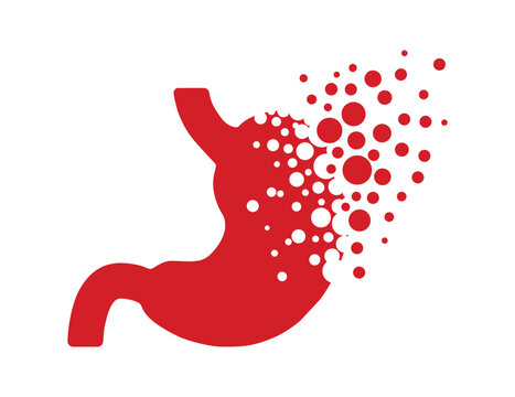 Dispersing stomach icon. Vector Illustrator.