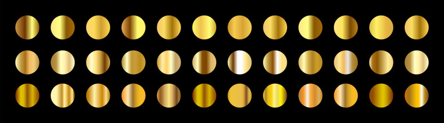 gold color metal palette swatches  set design	
