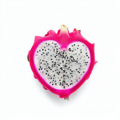 "Love at First Bite: Dragon Fruit Heart Created by Generative AI"
