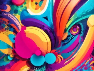 Obraz premium Vibrant and captivating colorful abstract girl illustration available on Adobe Stock