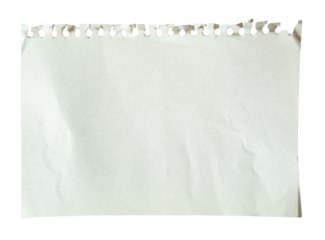 Notebook paper pulled out from a ring notebook