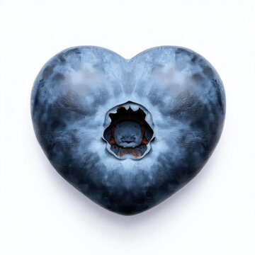 "Love's Bounty: Blueberry Heart Created by Generative AI"
