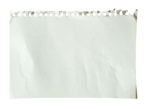 Notebook paper pulled out from a ring notebook