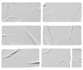Set of paper rectangular stickers