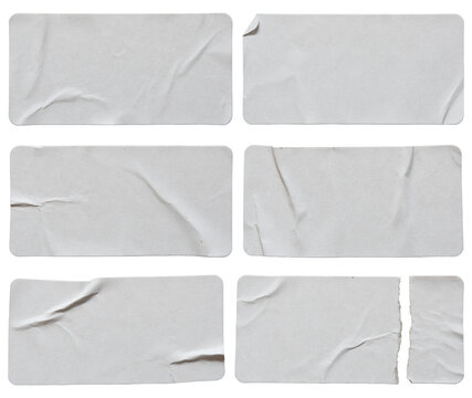 Set of paper rectangular stickers