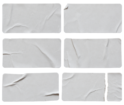 Set of paper rectangular stickers