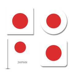 japan flag set design illustration template file format png transparent, national flag set design template illustration vector design with shadow