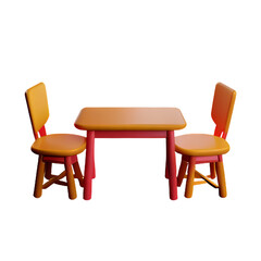Modern table and chair isolate 