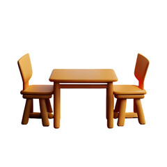 Modern table and chair isolate 