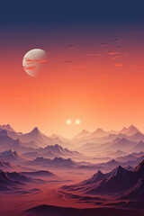 Fototapeta premium Sky with a mountain in the background. AI generative