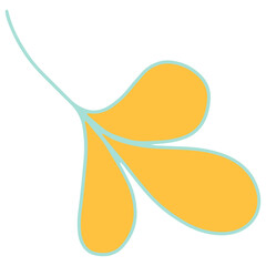 Colorful Vector Leaf Illustration on White Background. Hand Drawn Leaf Isolated on White Background.