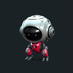 Obraz na płótnie Canvas Isolated Mini Droid Robot Character Robotic Assistance Technology Artificial Intelligence 3D Bot Machine 