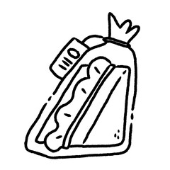 cute sandwich doodle line