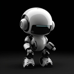 Obraz na płótnie Canvas Isolated Mini Droid Robot Character Robotic Assistance Technology Artificial Intelligence 3D Bot Machine 