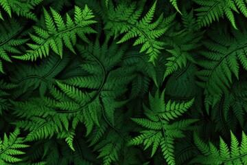 Fototapeta na wymiar Fern Ferns Lush Green Seamless Texture Pattern Tiled Repeatable Tessellation Background Image