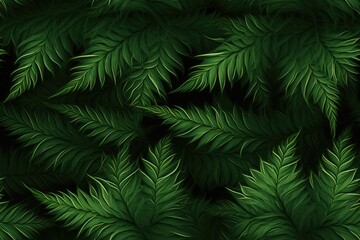Naklejka na ściany i meble Fern Ferns Lush Green Seamless Texture Pattern Tiled Repeatable Tessellation Background Image