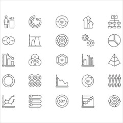 Set vector line icons in flat design with elements for mobile concepts and web apps. Collection modern infographic logo and pictogram. Infographic Elements Collection - Business Vector Illustration