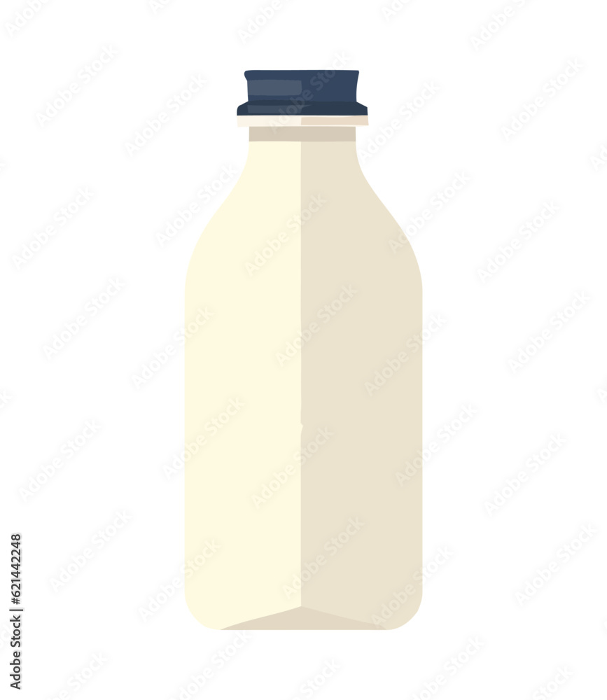 Canvas Prints Fresh milk in plastic bottle with blank label