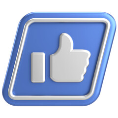 Like button. Like icon. 3D illustration.