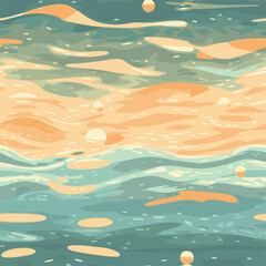 Fototapeta na wymiar Abstract illustration of sea and cloud at evening for seamless pattern