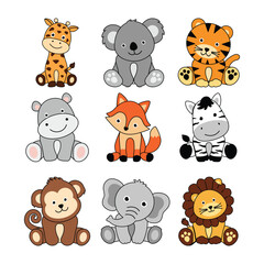 Set of cute animal