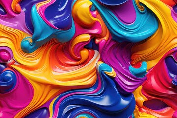 Fototapeta premium Color Paint Swirls Thick Seamless Texture Pattern Tiled Repeatable Tessellation Background Image