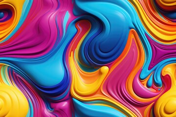 Fototapeta premium Color Paint Swirls Thick Seamless Texture Pattern Tiled Repeatable Tessellation Background Image