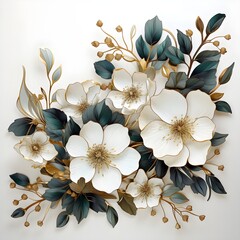 White background with gold frame and aesthetic color. AI Generative